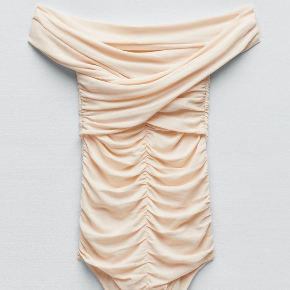 Zara draped knit bodysuit
